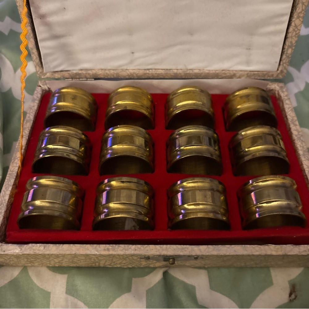 Classic Set of 12 Brass Napkin Rings